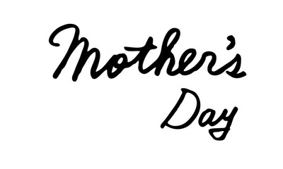 母の日　Mother's Day　文字-筆記体-英語　手書き