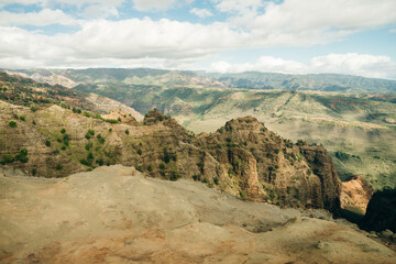 Aerial View of Waimea Canyon State Park, Kauai County, Hawaii, United States.