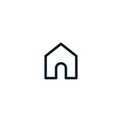 Home outline vector icon. Linear home mortgage thin isolated web icon.