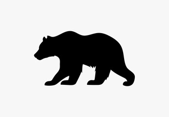 Bear black vector grizzly logo icon. Bear flat silhouette mountain animal illustration shape symbol design.