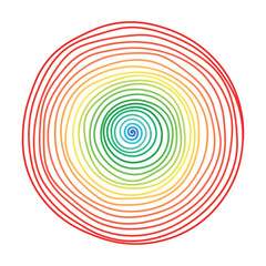 Abstract colorful Spiral graduating from blue to red isolated on a Transparent background. Vector illustration