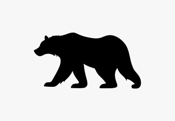 Bear black vector grizzly logo icon. Bear flat silhouette mountain animal illustration shape symbol design.