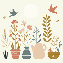 A hand-drawn floral illustration.