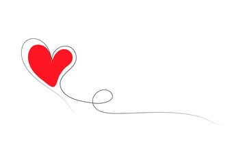 Line heart drawing