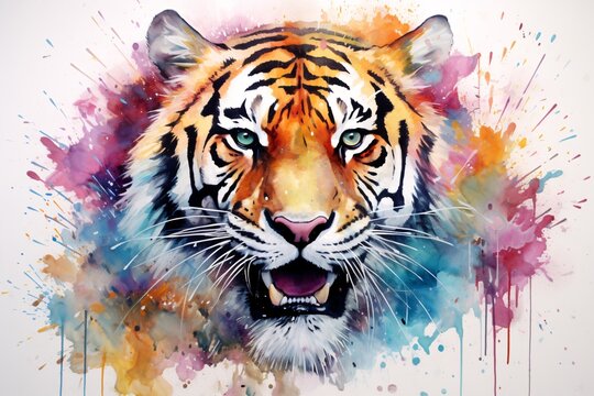 a painting of a tiger