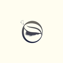 Eyelashes logo design vector for business beauty
