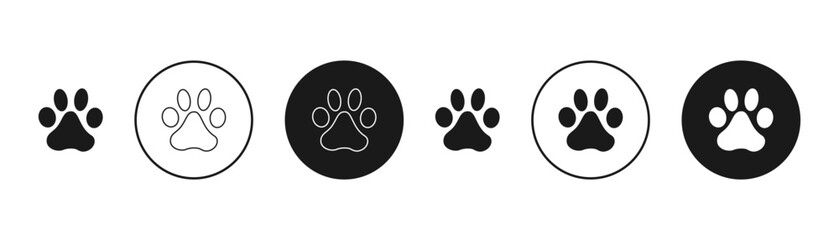 Paw icon vector set. Dog paw illustration sign collection.