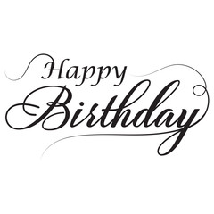 Happy Birthday  custom calligraphy text. Vector design.