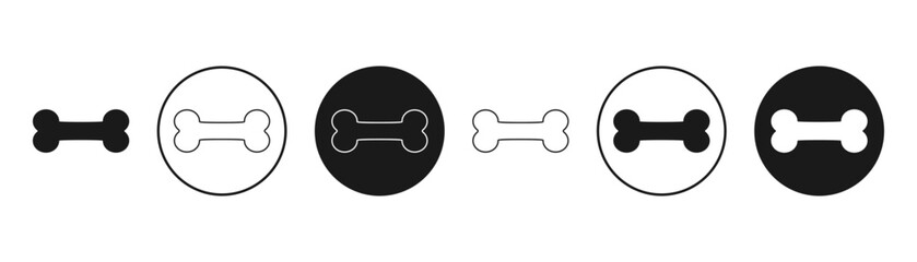 Dog bowl icon. A bowl of bones for a dog. animal feed in a bowl. Vector set.