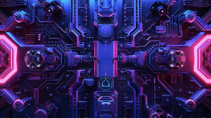Indigo color cyber and tech background