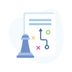 Tactical planning, strategy flat vector design in modern style