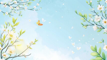 Professional spring and summer background. For presentations and product displays. The place for the text, the inscription