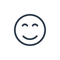 Happy emoji smiley line icon. Vector happy client expression outline smile icon.