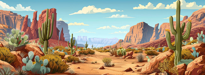 Arizona desert landscape background. ai generative.