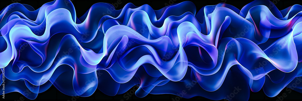 Poster colorful abstract pattern with modern curves and bright blue design, futuristic wave and fluid motio