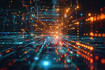 Fototapeta premium Network signal structure. futuristic technology background. Generative AI