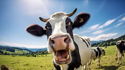 Keuken spatwand met foto happy smiling cow © PikePicture