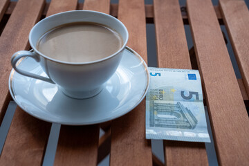 cup of coffee and euro