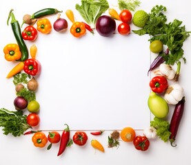 Colorful vegetable frame