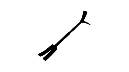 firefighter halligan bar, black isolated silhouette