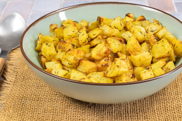 pommes de terre rissolées, en gros plan