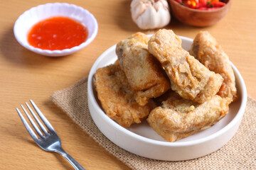 Tahu Bakso, Indonesian traditional snack made from tofu and beef.