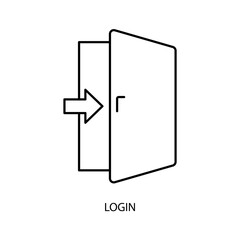 login concept line icon. Simple element illustration. login concept outline symbol design.