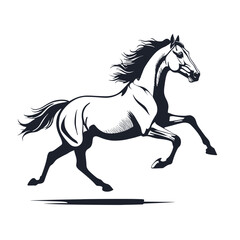 Horse silhouette illustration vector icon logo design