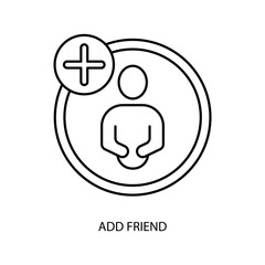 add friend concept line icon. Simple element illustration. add friend concept outline symbol design.