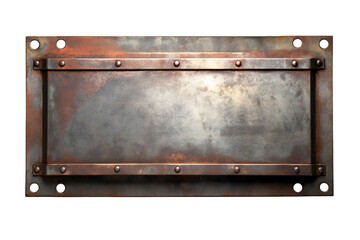 Obraz premium Metal plate banner isolated on transparent background Generative Ai