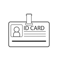 Isolated cartoon outline id card symbol, identification employee icon