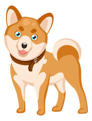 Funny puppy cartoon character. Friendly pet dog