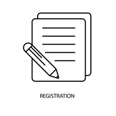 registration concept line icon. Simple element illustration. registration concept outline symbol design.