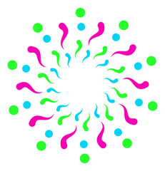 Colorful firework burst. Holiday party celebration icon