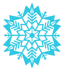 Geometric snow ornament. Frosty blue star icon