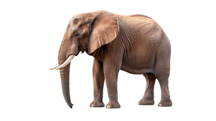 Majestic Elephant With Tusks Standing in Front of a Transparent Background