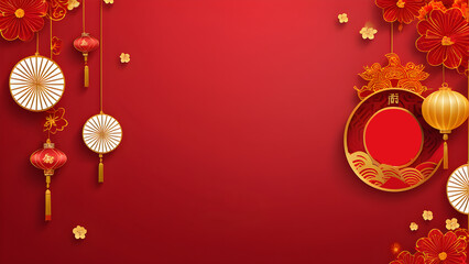 empty An abstract Chinese New Year background suitable for wallpaper in an ultra theme. with copy text space