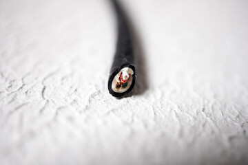 split cable in macro shot