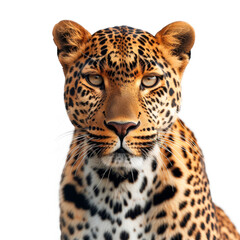 Close Up of a Leopard on a Transparent Background