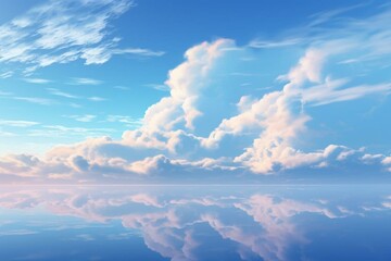 Calm atmosphere with soft clouds. Generative AI