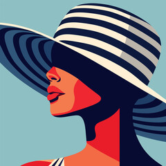 Woman modern icon avatar. Woman design. Abstract contemporary poster. Wall art design. Vector stock	