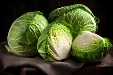 Fototapeta premium head of cabbage made by midjourney