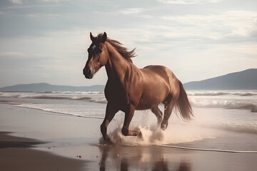 horse in the snow made by midjourney