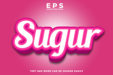 Sugar 3d editable text effect deigns template  - obrazy, fototapety, plakaty