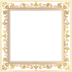 A Gold Frame With a Transparent Background
