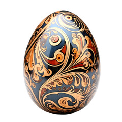 An easter egg with a decorative pattern on a transparent background