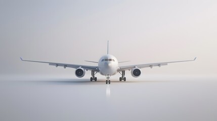 Airbus Airplane on White Background - Stylized Illustration
