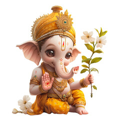 Baby Ganesha watercolor Clipart PNG High quality , Cute Ganesh illustration, royal elephant bundle