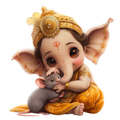 Baby Ganesha watercolor Clipart PNG High quality , Cute Ganesh illustration, royal elephant bundle