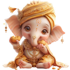Baby Ganesha watercolor Clipart PNG High quality , Cute Ganesh illustration, royal elephant bundle